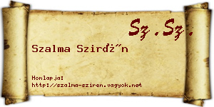 Szalma Szirén névjegykártya